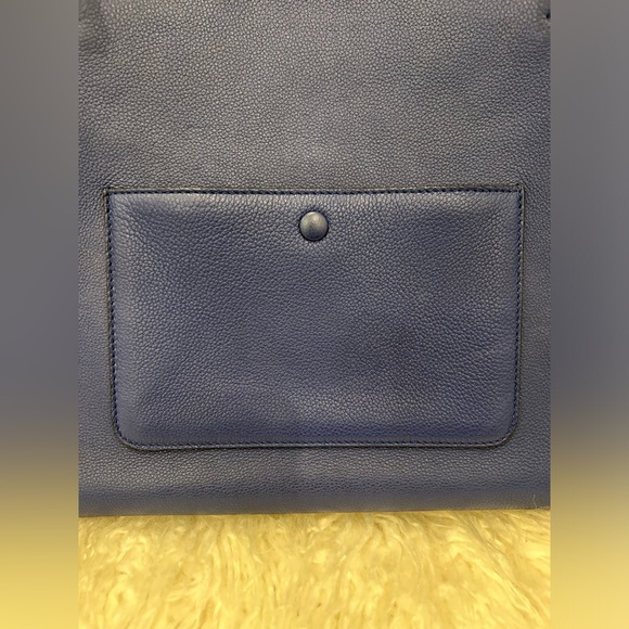 CELINE EDGE MEDIUM TOP HANDLE BAG - PRISTINE CONDITION - BLUE LEATHER - Picture 9 of 11
